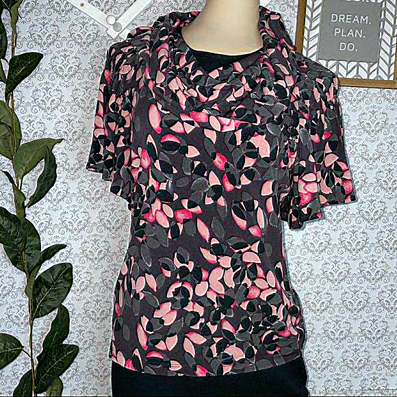 Nine West blouse women’s size small bell short sleeve short dress top stretchy - Picture 7 of 9